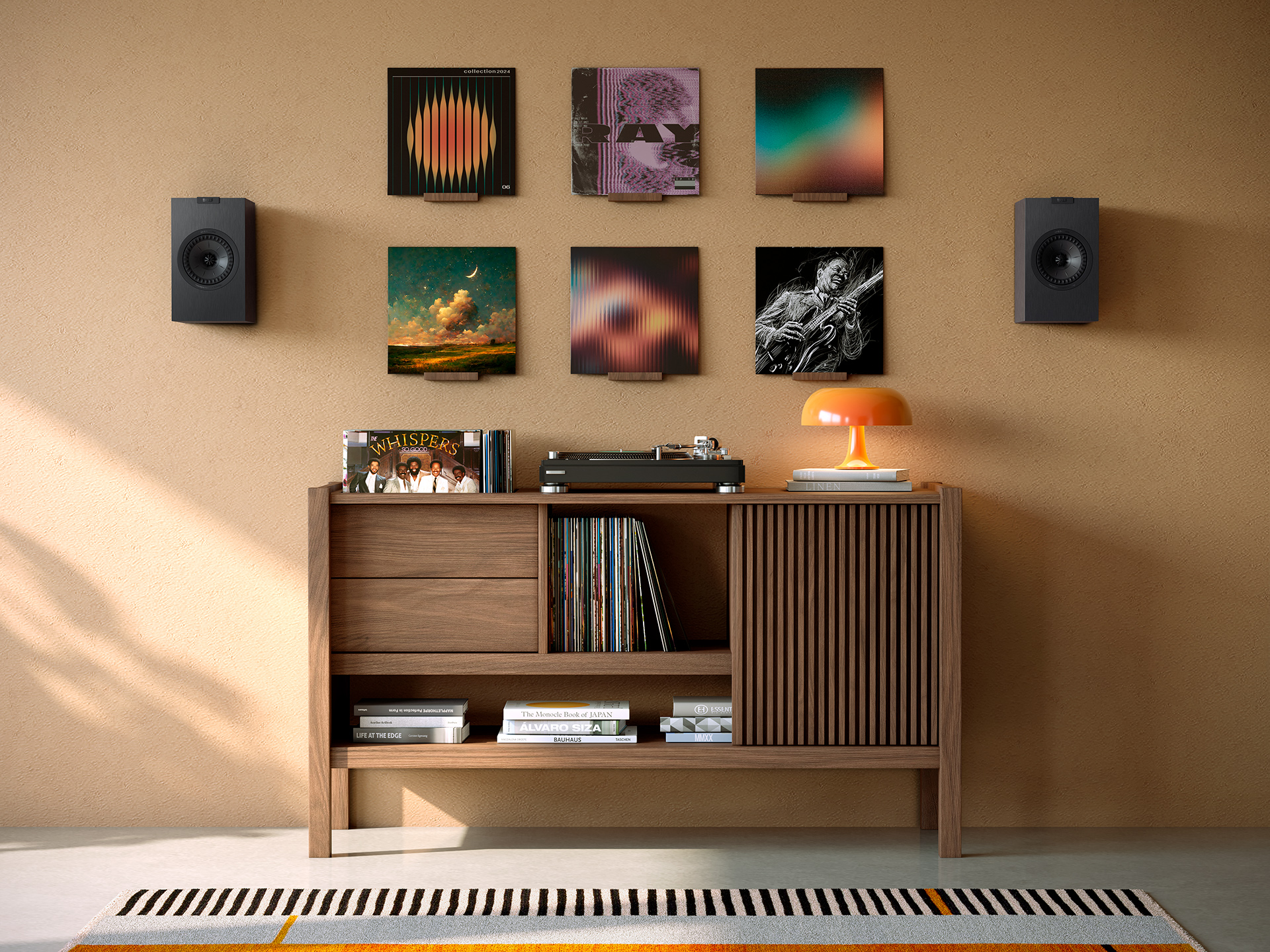 Kef B2 uchwyt ścienny do Kef Q3 Meta i Q1 Meta – kolumna zamontowana na ścianie